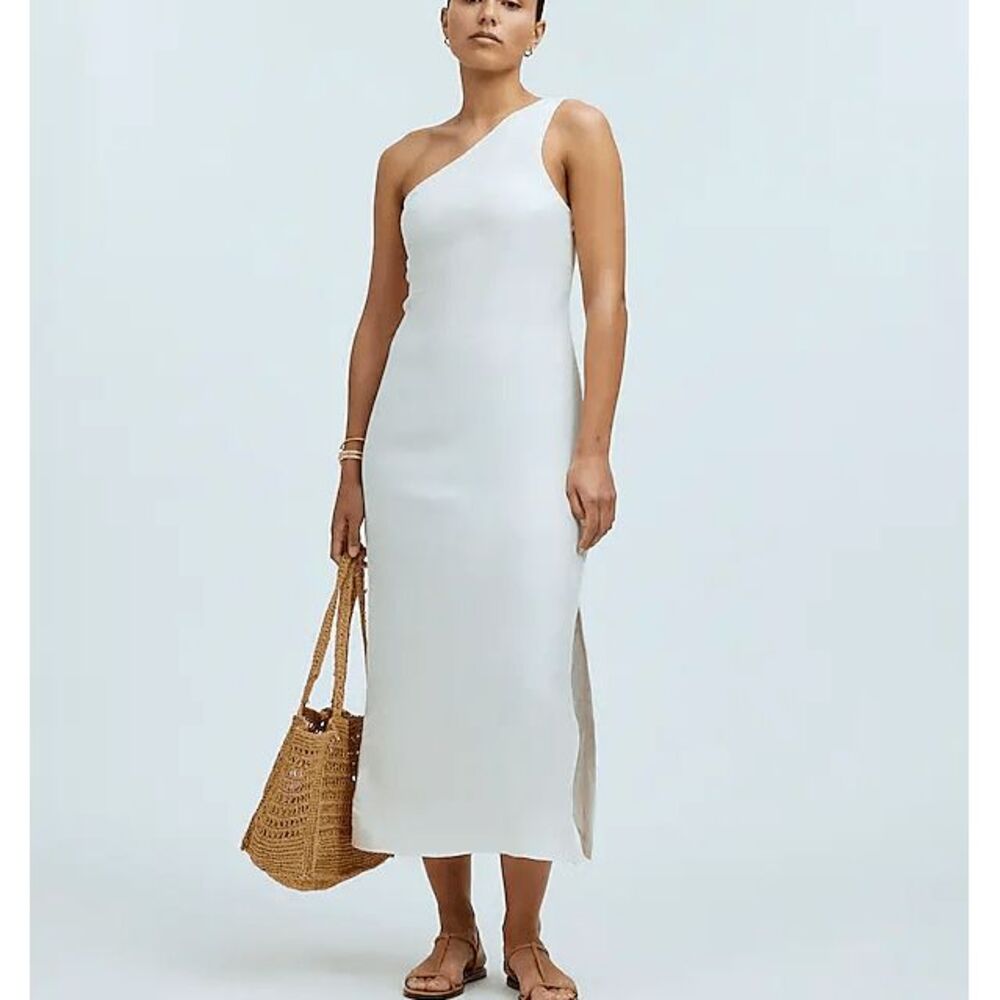 Madewell Midi Dress Womens 4 One-Shoulder Elegant Glam Party Luxury Wedding Chic